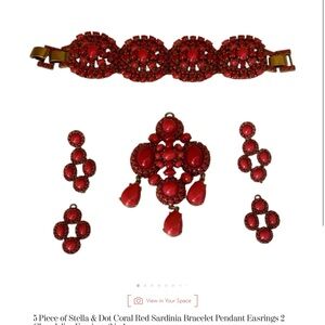 Stella & Dot Coral Red Bracelet Set